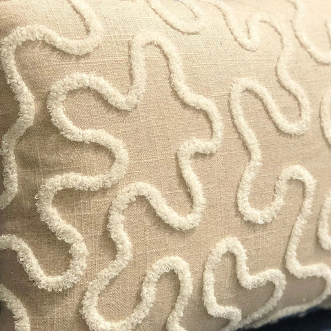 Plutus Chandra Taal Beige Geometric Luxury Throw Pillow