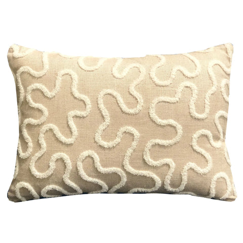 Plutus Chandra Taal Beige Geometric Luxury Throw Pillow