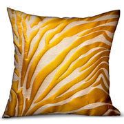 Plutus Mimosa Zebra  Orange Animal Motif Luxury Throw Pillow
