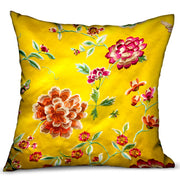 Plutus Heavenly Peonies Yellow Floral Luxury Throw Pillow