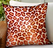 Plutus Emberglow Velvet Cheetah Red Animal Motif Luxury Throw Pillow