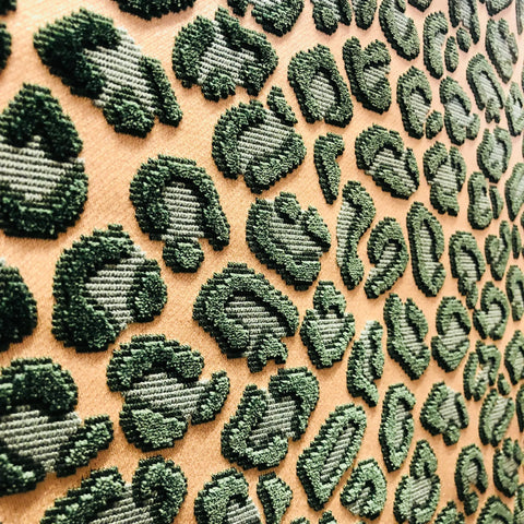 Plutus Jade Velvet Cheetah Green Animal Motif Luxury Throw Pillow