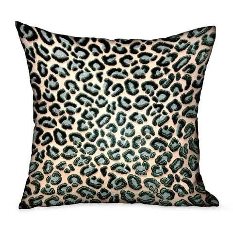 Plutus Jade Velvet Cheetah Green Animal Motif Luxury Throw Pillow