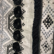 Plutus Scandanavian Stripe Black, White Geometric Luxury Throw Pillow