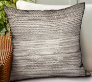Plutus Silver Lake Weave Silver Solid Luxury Outdoor/Indoor Throw Pillow