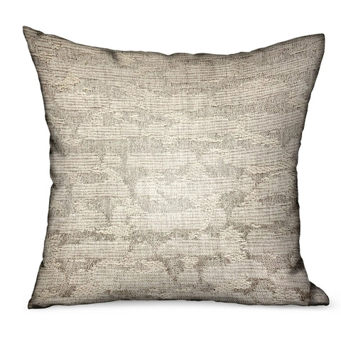 Plutus Silvered Rivulet Silver Solid Luxury Outdoor/Indoor Throw Pillow