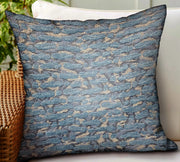 Plutus Indigo Rivulet Blue Solid Luxury Outdoor/Indoor Throw Pillow