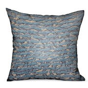 Plutus Indigo Rivulet Blue Solid Luxury Outdoor/Indoor Throw Pillow