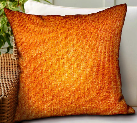 Plutus Bittersweet Ember Orange Solid Luxury Outdoor/Indoor Throw Pillow