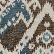 Plutus Shoshone Valley Blue Brown Ikat Luxury Outdoor/Indoor Throw Pillow
