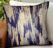 Plutus Ocean Avalanche Blue Ikat Luxury Outdoor/Indoor Throw Pillow
