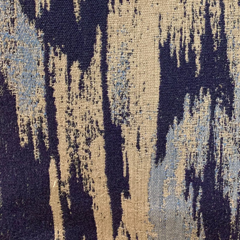 Plutus Ocean Avalanche Blue Ikat Luxury Outdoor/Indoor Throw Pillow