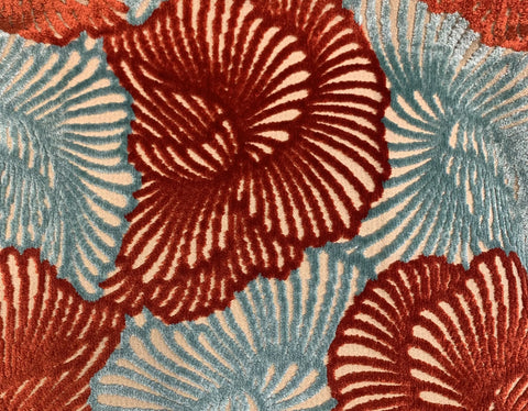 Plutus Red, Blue Plush Damask Luxury Throw Pillow