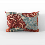 Plutus Red, Blue Plush Damask Luxury Throw Pillow