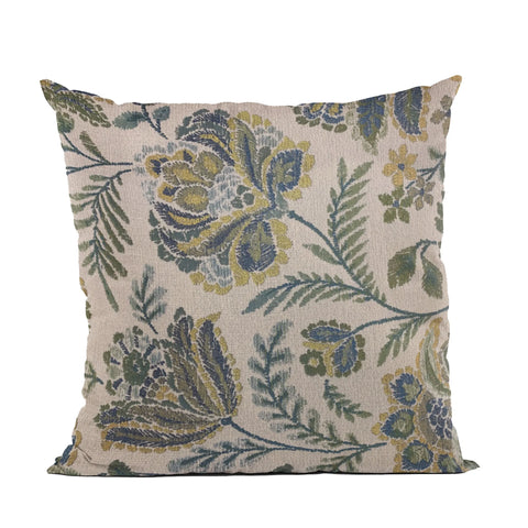 Plutus Blue Amazonian Floral Luxury Throw Pillow