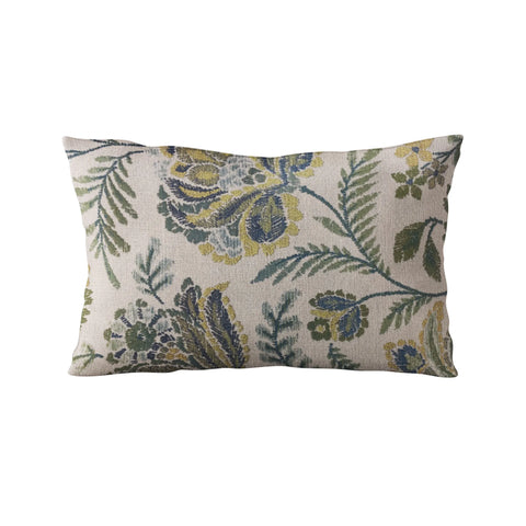 Plutus Blue Amazonian Floral Luxury Throw Pillow