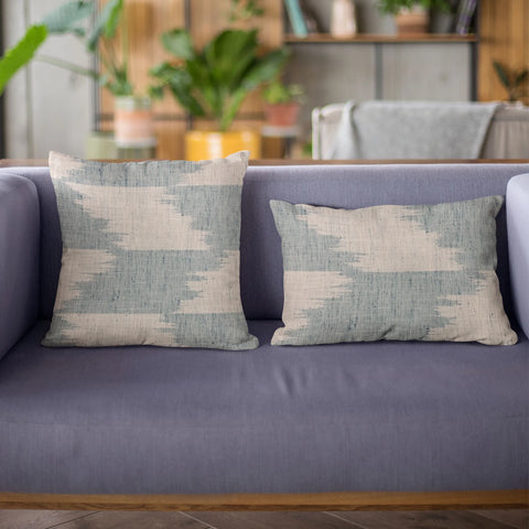 Plutus Blue Faded Abstract Luxury Throw Pillow