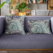 Plutus Blue Plush Damask Luxury Throw Pillow