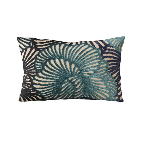 Plutus Blue Plush Damask Luxury Throw Pillow