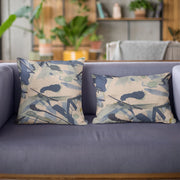 Plutus Blue Modern Art Graphic Print Luxury Throw Pillow