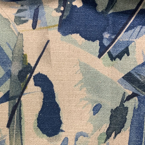 Plutus Blue Modern Art Graphic Print Luxury Throw Pillow