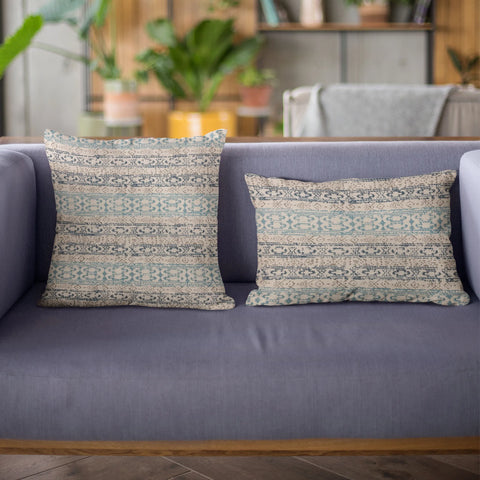 Plutus Blue Mayan Stripe Luxury Throw Pillow