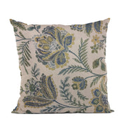 Plutus Blue Amazonian Floral Luxury Throw Pillow
