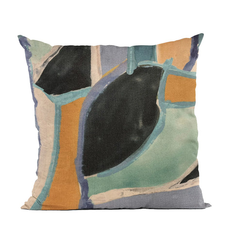 Plutus Blue Modern Print Graphic Print Luxury Throw Pillow