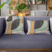 Plutus Blue Modern Print Graphic Print Luxury Throw Pillow