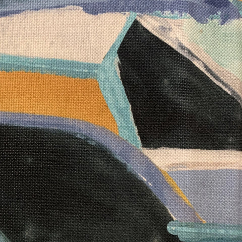 Plutus Blue Modern Print Graphic Print Luxury Throw Pillow