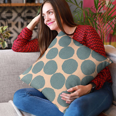 Plutus Blue Dots Luxury Throw Pillow