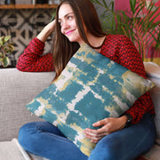 Plutus Blue Contemporary Art Graphic Print Luxury Throw Pillow