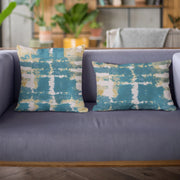 Plutus Blue Contemporary Art Graphic Print Luxury Throw Pillow