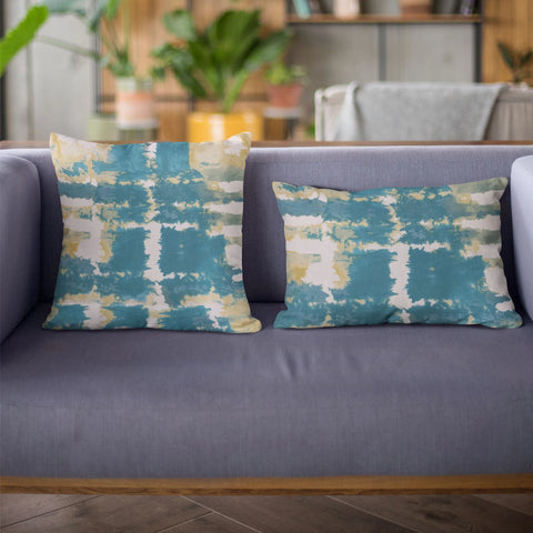 Plutus Blue Contemporary Art Graphic Print Luxury Throw Pillow