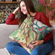 Plutus Blue Garden Graphic Print Luxury Throw Pillow