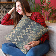 Plutus Blue Wave Chevron Luxury Throw Pillow