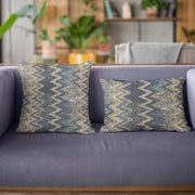 Plutus Blue Wave Chevron Luxury Throw Pillow
