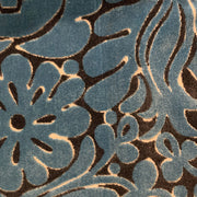 Plutus Blue Flower Velvet Paisley Luxury Throw Pillow