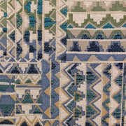 Plutus Blue Pyramids Border Luxury Throw Pillow