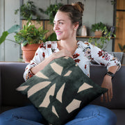 Plutus Green Palm Floral Luxury Throw Pillow