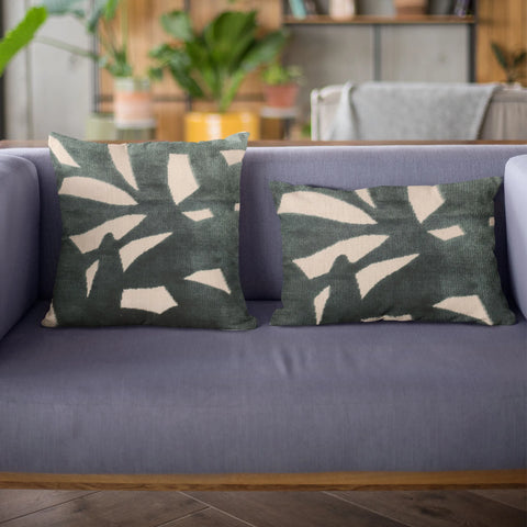 Plutus Green Palm Floral Luxury Throw Pillow