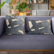 Plutus Blue Palm Floral Luxury Throw Pillow