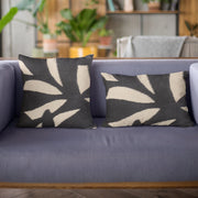 Plutus Black Palm Floral Luxury Throw Pillow