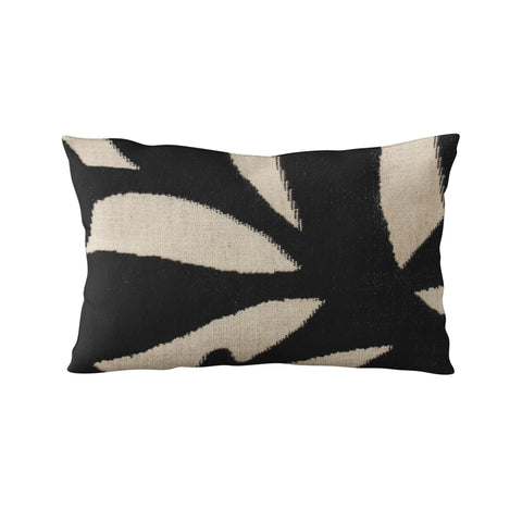 Plutus Black Palm Floral Luxury Throw Pillow