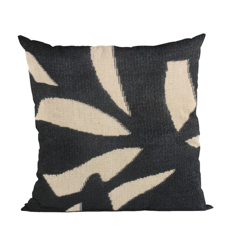 Plutus Black Palm Floral Luxury Throw Pillow