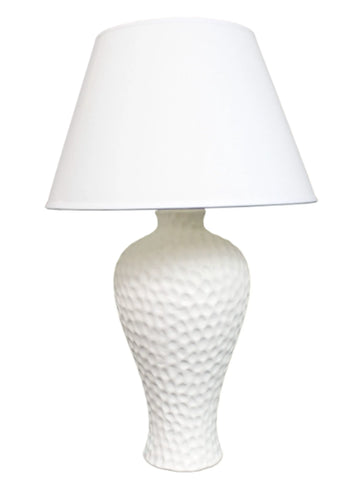Simple Designs Textured Stucco Curvy Ceramic Table Lamp