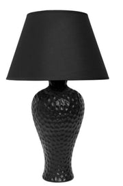 Simple Designs Textured Stucco Curvy Ceramic Table Lamp