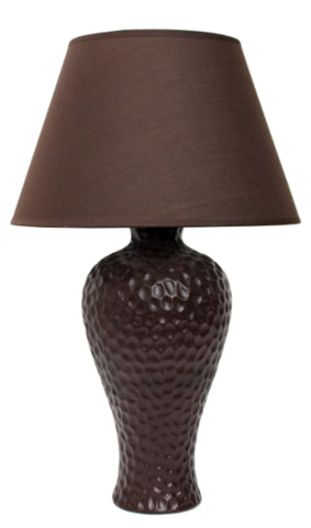 Simple Designs Textured Stucco Curvy Ceramic Table Lamp