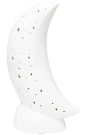 Simple Designs Porcelain Moon Shaped Table Lamp
