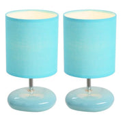 Simple Designs Stonies Small Stone Look Table Bedside Lamp (Set of 2)